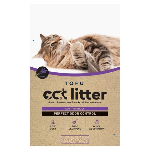 Tofu Cat Litter με άρωμα λεβάντας είναι άμμος γάτας τύπου tofu για εύκολη καθημερινή φροντίδα της τουαλέτας της
