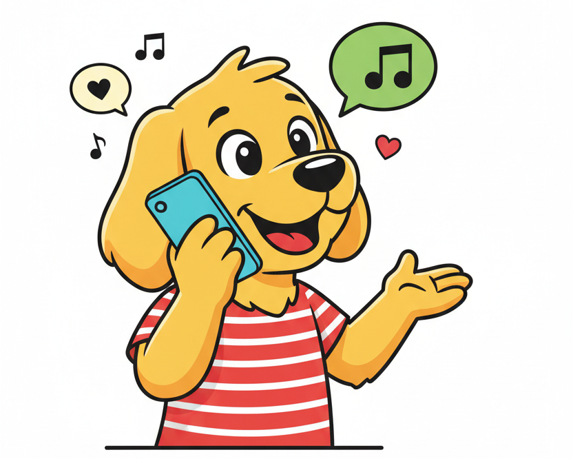 Dog facing right