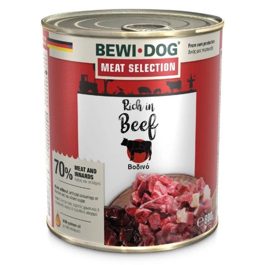 bewi dog κονσέρβα σκύλου 800 γραμμάρια με βοδινό 