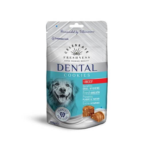 celebrate dental λιχουδιά σκύλου με μοσχάρι σε μπισκότο για τα δόντια 120 γραμμάρια