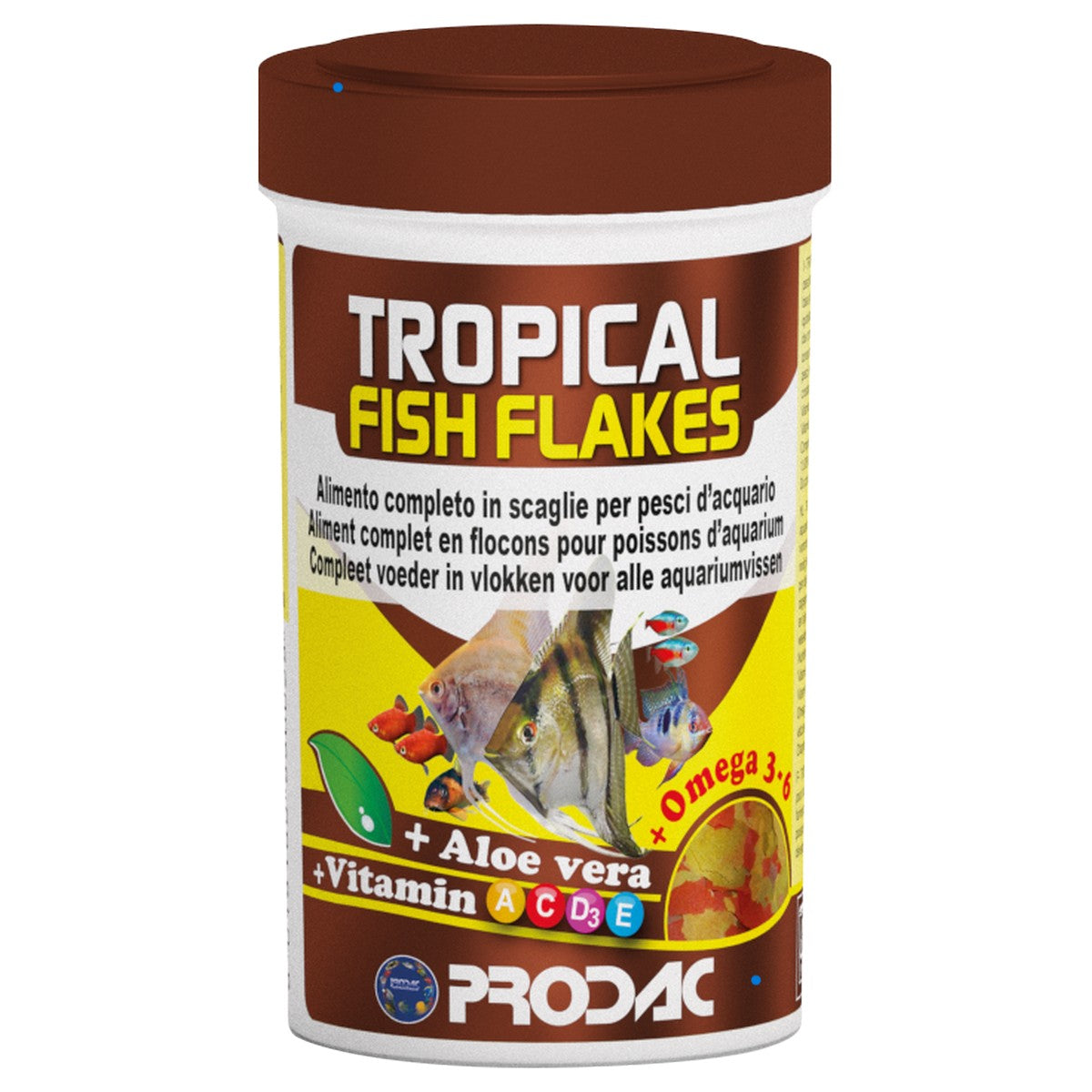 tropical fish flakes τροφή για τροπικά ψάρια με βιταμίνες σε νιφάδες